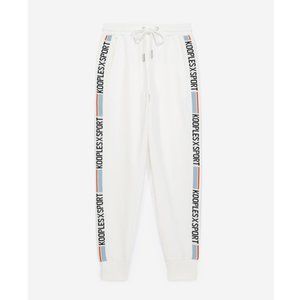 Kooples x Sport Ecru Joggers Stretch Waist Logo Trim